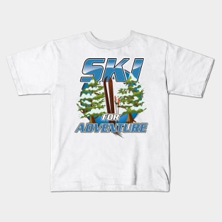 Ski for adventure travel logo Kids T-Shirt